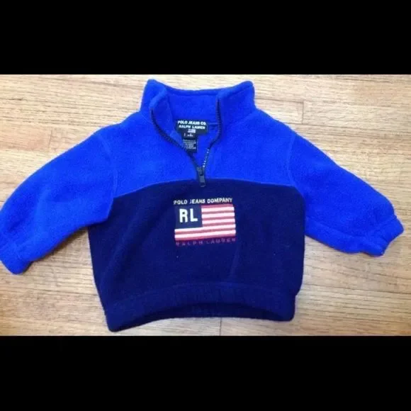 Ralph Lauren Blue Half Zip Jacket 3-6 Mo - Picture 3 of 6
